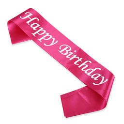 Wobbox Happy Birthday Sash Birthday Girl Sash Birthday Decoration Items Pink -Pack Of 1-picture-46