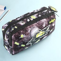 Smiggle Pocket Character Fly Hi  Pencil Pouch Space Print - Black-21