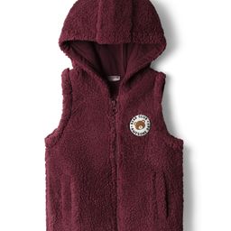 Babyhug Knit Sleeveless Sherpa Fur Hoodie with Kangaroo Pocket - Maroon-image-78