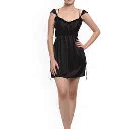 new blue eyes Women Satin Baby Doll With Robe-image-85