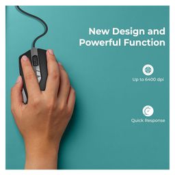 Foxin Smart Wired Plug & Play USB Mouse - Grey image 3