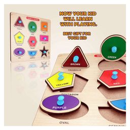 VWorld 3D Shapes And Color Wooden Shapes Puzzle Multicolour - 9 Pieces image 4