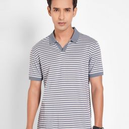 Peregrine by Pantaloons Men Striped Polo Collar T-shirt-picture-3