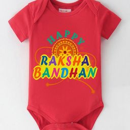 BLUSHES Infants Raksha Bandhan Printed Pure Cotton Bodysuit-53