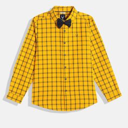 Allen Solly Junior Boys Checked Pure Cotton Casual Shirt With Bow-image-99