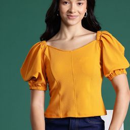 DressBerry Sweetheart Neck Puff Sleeve Top-image-50