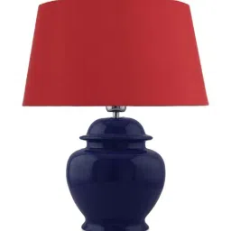 Homesake White Ceramic Table Lamp with Drum Shade (Bulb Included) - Set of 1 image 2