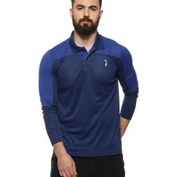 Campus Sutra Blue Polyester Polo T-Shirt-image-70