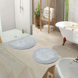 Saral Home Beige Cotton Bathmat - Set of 2-40