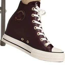 Converse Women's Chuck Taylor All Star Classic Internal Wedge Leather High Top Brown Sneakers-picture-13