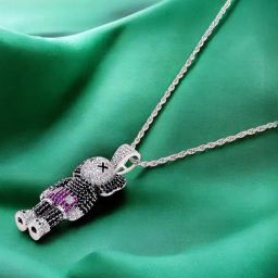 crash.club By CKC 925 Silver Sterling Silver Playful Teddy Pendant Chain-image-43