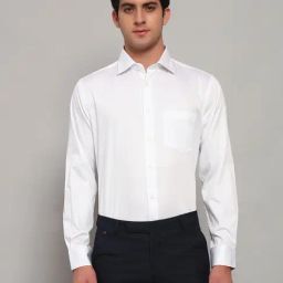 Cantabil White Regular Fit Solid Formal Shirt-image-31