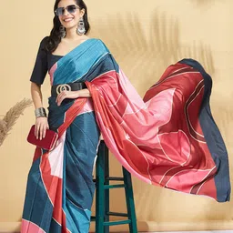 RACHNA Colourblocked Block Print Saree-picture-15