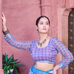 Anouk Rustic Zari Block Print Saree image 4