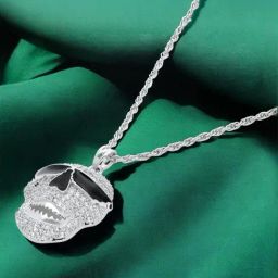 crash.club By CKC 925 Silver Sterling Silver Rockstar Skull Pendant Chain-image-18