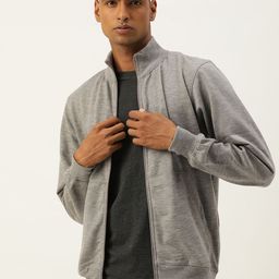 Sports52 wear Solid Mock-Collar Front-Open Sweatshirt-image-91