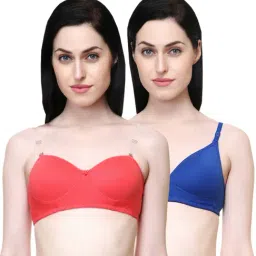 Lady Lyka Multicolor Non Wired Padded T-Shirt Bra (Pack Of 2)-image-86