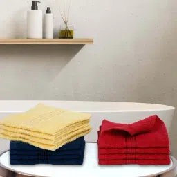 Bianca D'ross Multicolor 100% Cotton 380 GSM Face Cloths - Set of 12-24