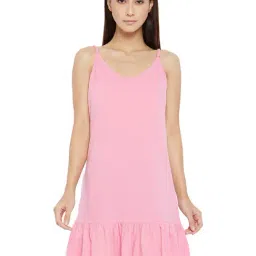 Hypernation Pink Cotton Night Dress-image-47