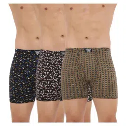 Dollar Bigboss Assorted Color Cotton Printed Trunks (Pack Of 3)-picture-11