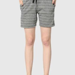 Vimal Jonney Black Checks Print Shorts-image-60