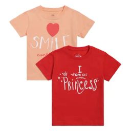 Dyca Kids Red & Peach Cotton Printed T-Shirt-image-11