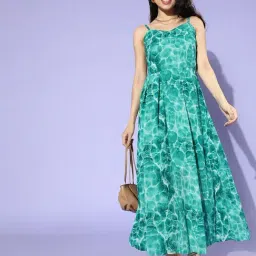 Melon by Pluss Green Printed Maxi Dress-image-67