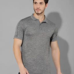 Force NXT Grey Regular Fit Self Pattern Sports Polo-4