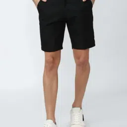 Peter England Black Slim Fit Shorts-picture-11