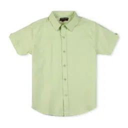 Gini & Jony Kids Green Cotton Regular Fit Shirt-image-110