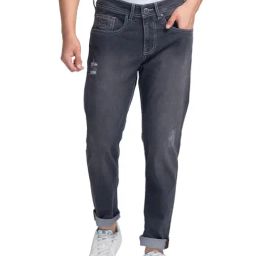 Being Human Cropped Fit Mens Denim- Light Grey Tone-image-60