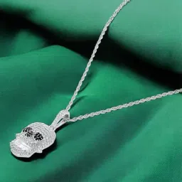 crash.club By CKC 925 Silver Sterling Silver Skull Pendant Chain with Bold & Edgy Detailing-image-5