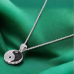 crash.club By CKC 925 Silver Sterling Silver Yin Yang Pendant Chain with Sparkling Stone Accents-image-76