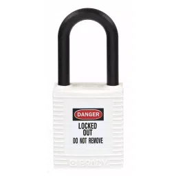 BRADY Lockout Padlock with 1 Key Nylon White, 39N224 (Set of 3 Pcs)-image-86