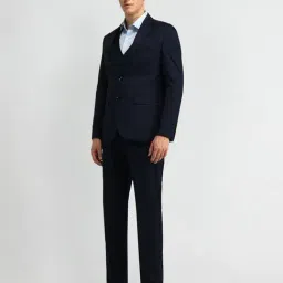 Arrow Blue Terylene Tailored Fit Checks Formal Suit-picture-31