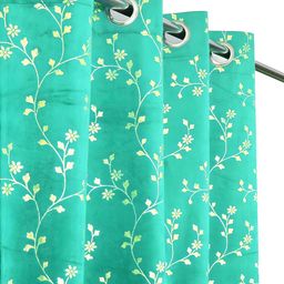 IVAZA Single Turquoise Blue Black Out Window Curtain-image-67