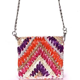 Sangria Raffia Embellished Clutch-image-3