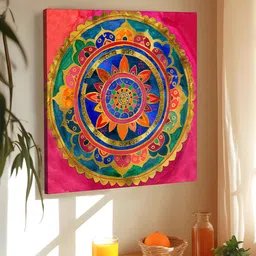 Art Street Pink & Blue Single Piece Canvas Abstract Printed Wall Art-picture-6