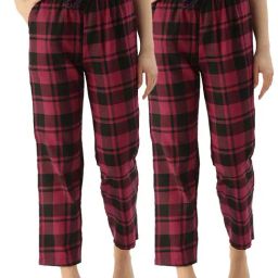 Kryptic Maroon Cotton Checks Lounge Pants (Pack Of 2)-image-34