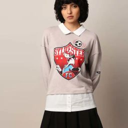 Only Grey Printed Shirt-Insert Sweatshirt-image-18