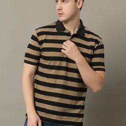 GET GOLF Men Striped Polo Collar Cotton T-shirt-image-74