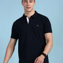 Lux Cozi Men Solid Polo Collar Cotton T-shirt-picture-38