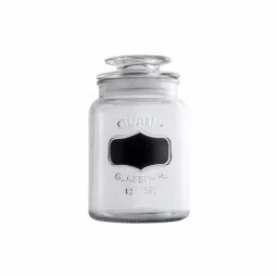White Gold Transparent Glass Storage Jars with Chalkboards (1250 ml) - Set of 3 image 4