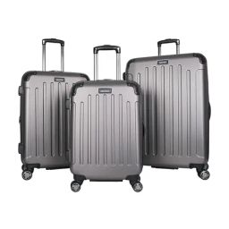 Kenneth Cole Silver Textured Large Checked Luggage-image-72