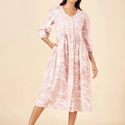 Akkriti by Pantaloons Pink Cotton Printed A-Line Dress-image-45