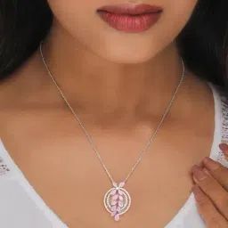 GIVA 925 Silver The Pink Periwinkle Pendant for Women & Girls-image-91