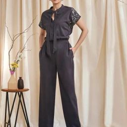 B77 Azalea Grey Organic Cotton Jumpsuit With Embroidery-picture-10