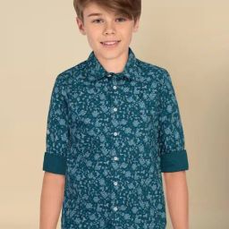 Allen Solly Boys Blue Cotton Polyblend Printed Shirt-image-36
