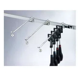 AS ONE Reinforced Hook Φ8 mm Made Of Steel, Chrome Plated, 61-43-23-3-17