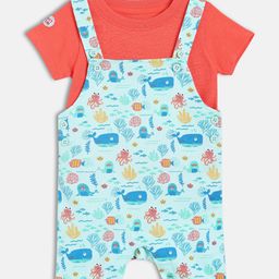 MINI KLUB Infants Boys Printed Cotton Dungarees-picture-25